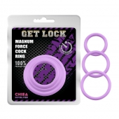 Набор из 3 сиреневых эрекционных колец Magnum Force Cock Ring - Chisa - в Мытищах купить с доставкой