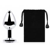 Серебристая анальная пробка с прозрачным стразом - 7,2 см. - Anal Jewelry Plug - купить с доставкой в Мытищах