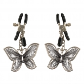 Зажимы на соски с бабочками Butterfly Nipple Clamps - Pipedream - купить с доставкой в Мытищах