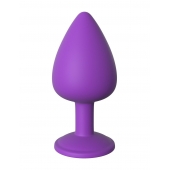 Фиолетовая анальная пробка со стразом Her Little Gem Large Plug - 9,5 см. - Pipedream - купить с доставкой в Мытищах