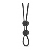 Черное двойное эрекционное лассо Silicone Double Loop Cock Ring - Blush Novelties - в Мытищах купить с доставкой