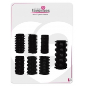 Набор из 7 черных насадок PENIS SLEEVES SET - Dream Toys - в Мытищах купить с доставкой