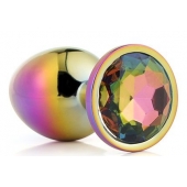 Голографическая анальная втулка с радужным кристаллом - 7,1 см. - Dream Toys - купить с доставкой в Мытищах