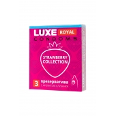 Презервативы с ароматом клубники LUXE Royal Strawberry Collection - 3 шт. - Luxe - купить с доставкой в Мытищах