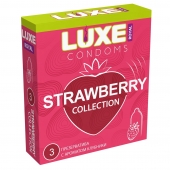 Презервативы с ароматом клубники LUXE Royal Strawberry Collection - 3 шт. - Luxe - купить с доставкой в Мытищах