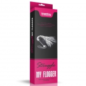 Серебристая плетка Struggle My Flogger с черной ручкой - 45 см. - Lovetoy - купить с доставкой в Мытищах