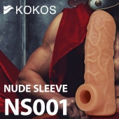 Телесная открытая насадка-реалистик с подхватом мошонки Nude Sleeve L - 14 см. - KOKOS - в Мытищах купить с доставкой