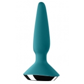 Бирюзовая анальная пробка с вибрацией Satisfyer Plug-ilicious 1 - 13,5 см. - Satisfyer