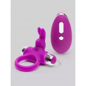 Лиловое виброкольцо с пультом ДУ Remote Control Cock Ring - Happy Rabbit - в Мытищах купить с доставкой