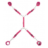 Ярко-розовый набор фиксаций на кровати Classic Bed Spreader - Lux Fetish - купить с доставкой в Мытищах