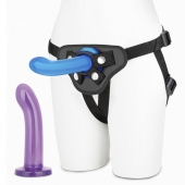 Страпон унисекс Beginners Strap-On с 2 насадками - 15 и 13 см. - Lux Fetish - купить с доставкой в Мытищах