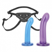Страпон унисекс Beginners Strap-On с 2 насадками - 15 и 13 см. - Lux Fetish - купить с доставкой в Мытищах