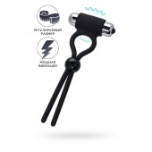 Черное эрекционное лассо Ect с виброэлементом - A-toys - в Мытищах купить с доставкой