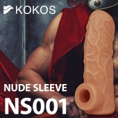 Телесная открытая насадка-реалистик с подхватом мошонки Nude Sleeve S - 10 см. - KOKOS - в Мытищах купить с доставкой