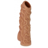 Телесная насадка с венками и открытой головкой Nude Sleeve S - 10 см. - KOKOS - в Мытищах купить с доставкой
