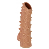 Телесная насадка с шипами и открытой головкой Nude Sleeve S - 10 см. - KOKOS - в Мытищах купить с доставкой