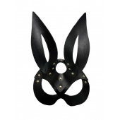 Черная кожаная маска зайки Miss Bunny - БДСМ Арсенал - купить с доставкой в Мытищах