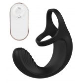 Черный анальный стимулятор с эрекционными кольцами Remote Couple Teaser - Dream Toys - в Мытищах купить с доставкой