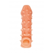 Телесная закрытая насадка с пупырышками Cock Sleeve Size L - 17,6 см. - KOKOS - в Мытищах купить с доставкой
