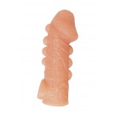 Телесная закрытая насадка с шишечками Cock Sleeve Size S - 13,8 см. - KOKOS - в Мытищах купить с доставкой