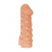 Телесная закрытая насадка с пучками шишечек Cock Sleeve Size M - 15,6 см. - KOKOS - в Мытищах купить с доставкой