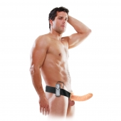 Телесный полый страпон с вибрацией 8  Vibrating Hollow Strap-On - 20,5 см. - Pipedream - купить с доставкой в Мытищах