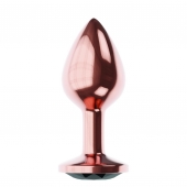 Пробка цвета розового золота с черным кристаллом Diamond Jet Shine L - 8,3 см. - Lola Games - купить с доставкой в Мытищах