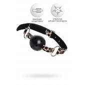 Черный кляп-шар на леопардовых ремешках Anonymo - ToyFa - купить с доставкой в Мытищах