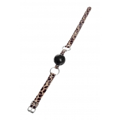 Черный кляп-шар на леопардовых ремешках Anonymo - ToyFa - купить с доставкой в Мытищах