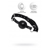 Черный кляп-шар на кожаных ремешках Anonymo - ToyFa - купить с доставкой в Мытищах