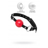 Красный кляп-шар на черных ремешках Anonymo - ToyFa - купить с доставкой в Мытищах