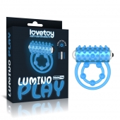 Голубое, светящееся в темноте виброкольцо Lumino Play Vibrating Penis Ring - Lovetoy - в Мытищах купить с доставкой