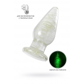 Прозрачная, светящаяся в темноте анальная втулка - 9,8 см. - Sexus