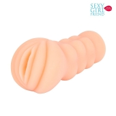 Телесный мастурбатор-вагина с комплектом эрекционных колец - Bior toys - в Мытищах купить с доставкой