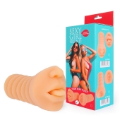 Телесный мастурбатор-ротик с высунутым язычком - Bior toys - в Мытищах купить с доставкой