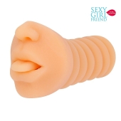 Телесный мастурбатор-ротик с высунутым язычком - Bior toys - в Мытищах купить с доставкой