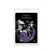 Зажимы для сосков с фиолетовой цепочкой Sweet Caress Nipple Chain - Sweet Caress - купить с доставкой в Мытищах