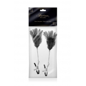 Зажимы для сосков с черными перьями Sweet Caress Feather Nipple Clumps - Sweet Caress - купить с доставкой в Мытищах
