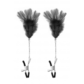 Зажимы для сосков с черными перьями Sweet Caress Feather Nipple Clumps - Sweet Caress - купить с доставкой в Мытищах