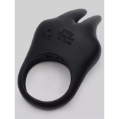 Черное эрекционное виброкольцо Sensation Rechargeable Vibrating Rabbit Love Ring - Fifty Shades of Grey - в Мытищах купить с доставкой