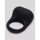 Черное эрекционное виброкольцо Sensation Rechargeable Vibrating Love Ring - Fifty Shades of Grey - в Мытищах купить с доставкой