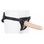 Пустотелый страпон Harness CLASSIC с бандажом - 19,5 см. - LOVETOY (А-Полимер) - купить с доставкой в Мытищах