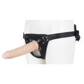 Пустотелый страпон Harness CLASSIC с бандажом - 19,5 см. - LOVETOY (А-Полимер) - купить с доставкой в Мытищах