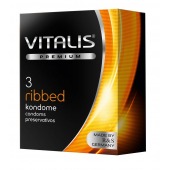 Ребристые презервативы VITALIS PREMIUM ribbed - 3 шт. - Vitalis - купить с доставкой в Мытищах