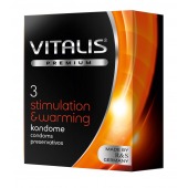 Презервативы VITALIS PREMIUM stimulation   warming с согревающим эффектом - 3 шт. - Vitalis - купить с доставкой в Мытищах