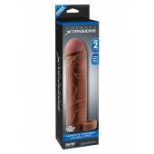 Коричневая насадка с кольцом Perfect 2 Extension with Ball Strap - 19 см. - Pipedream - в Мытищах купить с доставкой