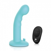 Голубая изогнутая насадка 6in Remote Control Ripple P-Spot G-Spot на черных трусиках - 16 см. - Pegasus - купить с доставкой в Мытищах