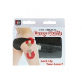 Металлические наручники с чёрной меховой опушкой - Dream Toys - купить с доставкой в Мытищах