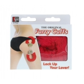 Металлические наручники с красной меховой опушкой METAL HANDCUFF WITH PLUSH RED - Dream Toys - купить с доставкой в Мытищах