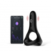 Черное виброкольцо Magic Motion Rise с подхватом мошонки - Magic Motion - в Мытищах купить с доставкой